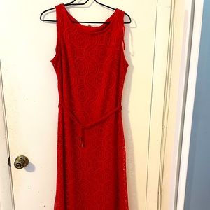 Vestido largo rojo, talla M, marca studio one de new york, usado solo una vez..